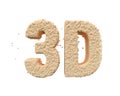 3D letters made of thousands of tiny particles