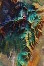 5D LiDAR GIS aerial map model showcasing elevation and topography with color-coded height variations overlaid with grid lines