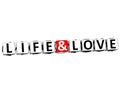 3D Life and Love Crossword Block text on white background
