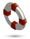 3d life ring. Equipment for rescue of drowning, first aid to vacationers. Isometric vector on white