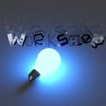 3d light bulb growing design word WORKSHOP Royalty Free Stock Photo