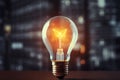 3D light bulb symbolizes vintage style business strategy background Royalty Free Stock Photo