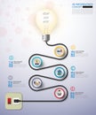 3d light bulb timeline infographics with icons set. vector.