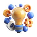Creative idea generation concept with abstract lightbulb elements Royalty Free Stock Photo