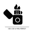 2D lighter simple glyph style black icon Royalty Free Stock Photo