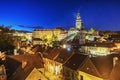 Lights of ÃÅeskÃÂ½ Krumlov - hrad a zÃÂ¡mek Royalty Free Stock Photo