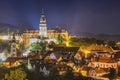 Lights of ÃÅeskÃÂ½ Krumlov - Castles hrad a zÃÂ¡mek Royalty Free Stock Photo