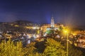 Lights of ÃÅeskÃÂ½ Krumlov - Castles hrad a zÃÂ¡mek Royalty Free Stock Photo