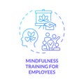 2D line icon mindfulness training for employees concept Royalty Free Stock Photo