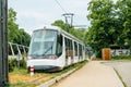 D line tramway in Strasbourg near Kehl border interdiction