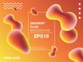 3d liquid background, fluid gradient banner template. Abstract flow fashion frame, orange colors, party light label Royalty Free Stock Photo