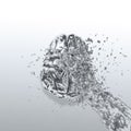 3d liquid metal splash on brain