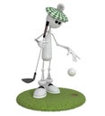 3d little man golfist. Royalty Free Stock Photo