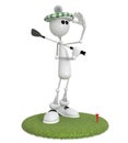 3d little man golfist. Royalty Free Stock Photo