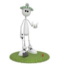 3d little man golfist. Royalty Free Stock Photo