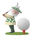 3d little man golfist. Royalty Free Stock Photo