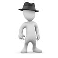 3d Little man wearing a trilby hat Royalty Free Stock Photo