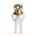 3d Little retro diver Royalty Free Stock Photo