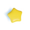 3d Little Yellow Star Plasticine Cartoon Style. Vector Royalty Free Stock Photo