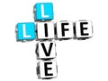 3D Live Life Crossword text Royalty Free Stock Photo