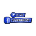 3d live stream facebook icon design isolated Royalty Free Stock Photo