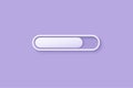 3D loading bar icon on purple background. Project progress data for interface mobile app, website with minimal cartoon concept. 3D Royalty Free Stock Photo