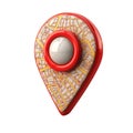 3D Location Pin Icon with a Map Inside on a White Background navigation marker Royalty Free Stock Photo