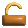 3D lock key, unlock key buttons, safe symbol 3d for emoji icon Royalty Free Stock Photo