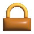 3D lock key, unlock key buttons, safe symbol for emoji icon Royalty Free Stock Photo