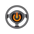 3d logo of chrome power button. Turn off icon vector isolated on Royalty Free Stock Photo