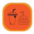 design vector illustration. burgers and fresh drinks. with black and white line style. junk food menu