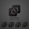 3D logo on grey background