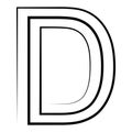 D logo studio letter d one line icon logotype font