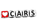 3D Love Cars Button Click Here Block Text