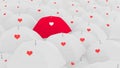 3d love concept, showing the unique love umbrella,