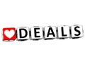 3D Love Deals Button Click Here Block Text