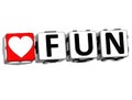 3D Love Fun Button Click Here Block Text Royalty Free Stock Photo