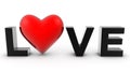 3D love heart Royalty Free Stock Photo