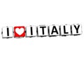 3D Love Italy Button cube text