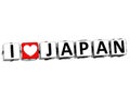 3D Love Japan Button cube text