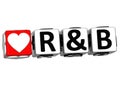 3D Love R&B Button Click Here Block Text