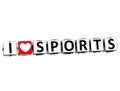 3D Love Sports Button cube text