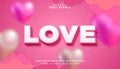 3D Love text effect - Editable text effect Royalty Free Stock Photo
