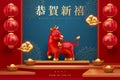 3d lovely year of the ox design