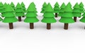 3d low poly christmas trees