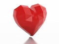 3d Low Poly heart. Love concept