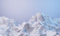 3D low poly ice mountain. Nature view illustration. Cold environment Royalty Free Stock Photo