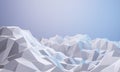 3D low poly ice mountain. Nature view illustration. Cold environment Royalty Free Stock Photo