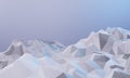 3D low poly ice mountain. Nature view illustration. Cold environment Royalty Free Stock Photo