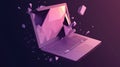 3d low poly style splitting laptop Royalty Free Stock Photo